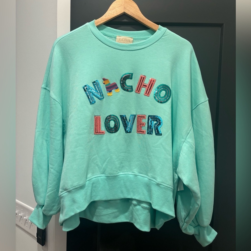 Judith March Aqua 'Nacho Lover' Sweatshirt